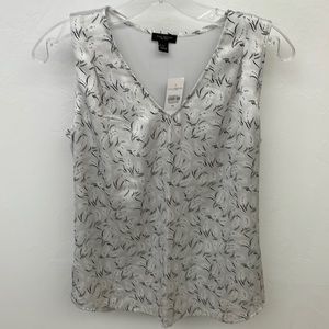 NWT Ann Taylor Gray Printed Tank Top Blouse XS